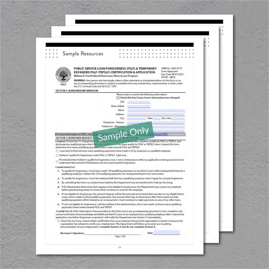 Sample PSLF Form Compass Initiative